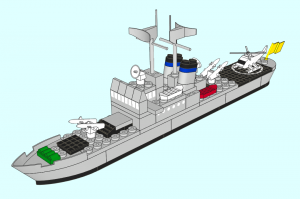 Fragata renderizada con LDraw